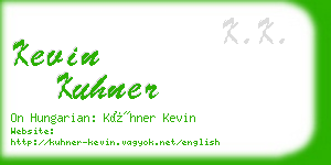 kevin kuhner business card